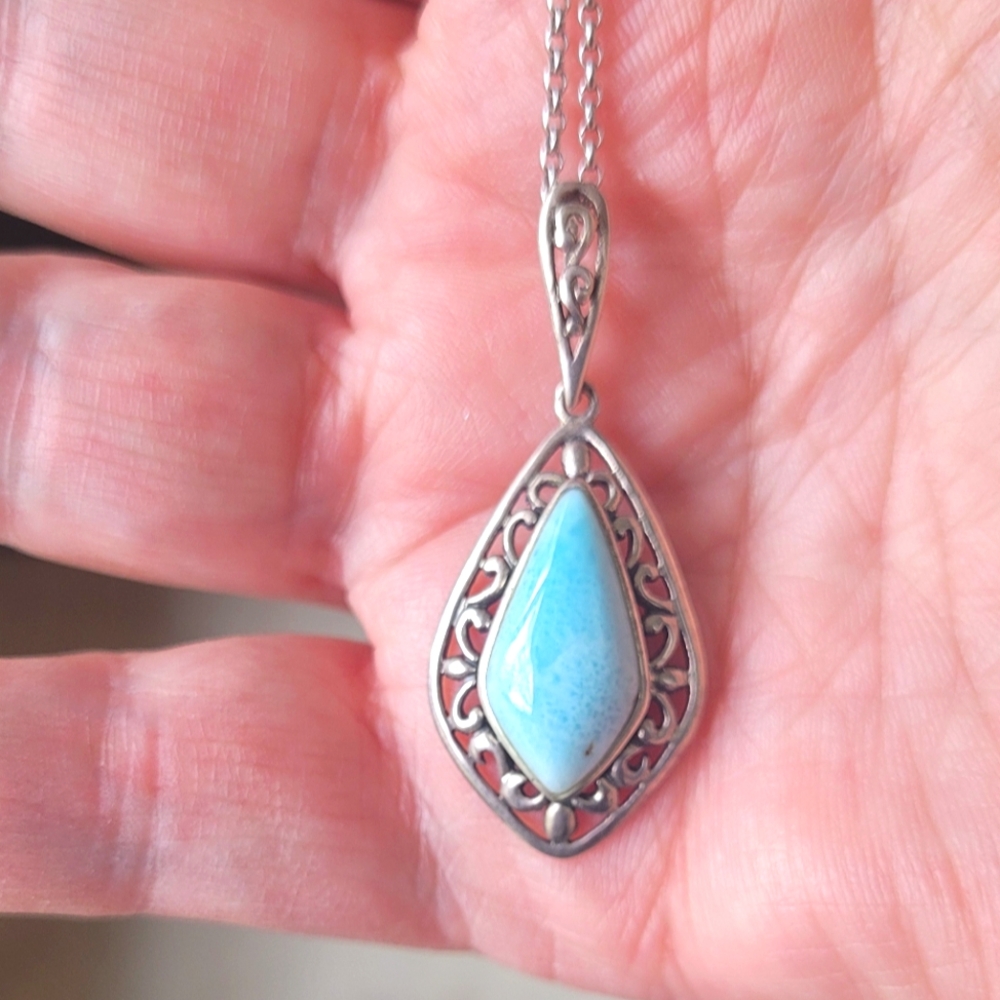 Sterling And Larimar Pendant